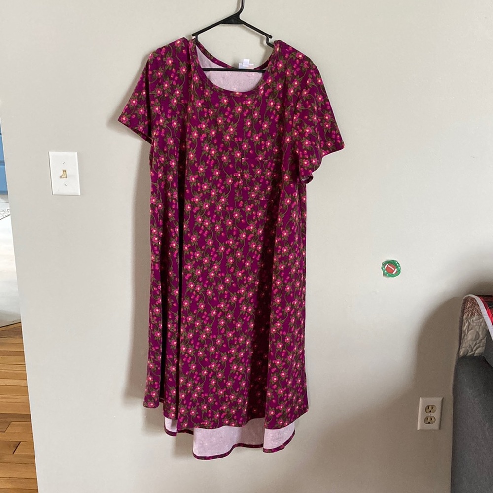 Spring flowers Lularoe dress with pocket size XL Pink and purples